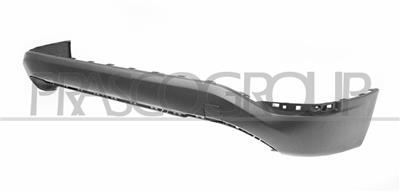 REAR BUMPER-LOWER-BLACK-TEXTURED FINISH-WITH CUTTING MARKS FOR PDC AND PARK ASSIST-WITH TOW HOOK COVER