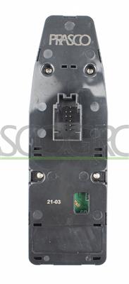 FRONT DOOR LEFT WINDOW REGULATOR PUSH-BUTTON PANEL-BLACK-4 SWITCHES-WITH FOLDABLE MIRROR FUNCTION-8 PINS