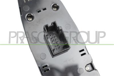 FRONT DOOR LEFT WINDOW REGULATOR PUSH-BUTTON PANEL-BLACK-4 SWITCHES-WITH FOLDABLE MIRROR FUNCTION-8 PINS