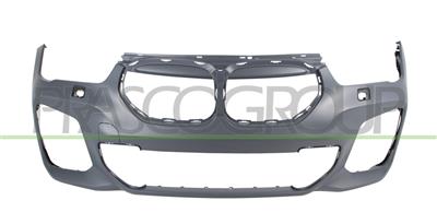 FRONT BUMPER-PRIMED-WITH TOW HOOK COVER-WITH HEADLAMP WASHER HOLES-WITH CUTTING MARKS FOR PDC+PARK ASSIST