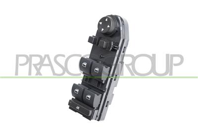 FRONT DOOR LEFT WINDOW REGULATOR PUSH-BUTTON PANEL-BLACK-4 SWITCHES-WITH FOLDABLE MIRROR FUNCTION-4 PINS