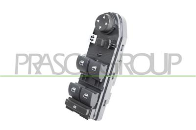 FRONT DOOR LEFT WINDOW REGULATOR PUSH-BUTTON PANEL-BLACK-4 SWITCHES-WITHOUT FOLDABLE MIRROR FUNCTION-4 PINS