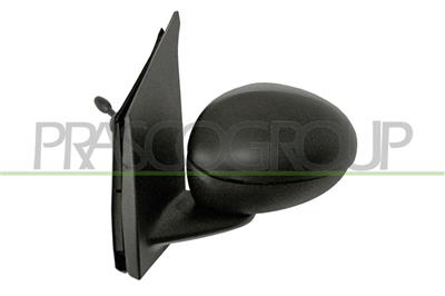 DOOR MIRROR LEFT-CABLE-BLACK-CONVEX-CHROME