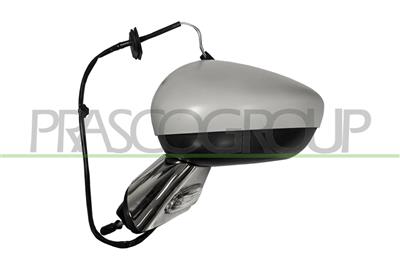 ESPEJO IZQUIERDO-ELECTRICO-IMPRIMADO-CON PILOTO-BASE CROMADA-CONVEXO-5PINESS