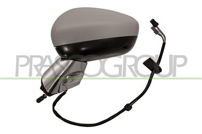 ESPEJO IZQUIERDO-ELECTRICO-IMPRIMADO-TERMICO-ABATIBLE-CON PILOTO-BASE CROMADA-CONVEXO-9 PINESS