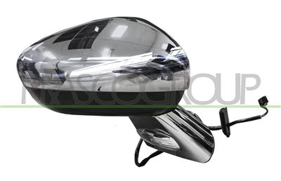 ESPEJO DERECHO-ELECTRICO-CROMADO-CON PILOTO-CON SONDA-BASE CROMADA-CONVEXO-7PINESS