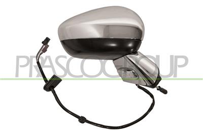 ESPEJO DERECHO-ELECTRICO-IMPRIMADO-TERMICO-ABATIBLE-CON PILOTO-BASE CROMADA-CARCASA CROMADA-CONVEXO-11PINESS