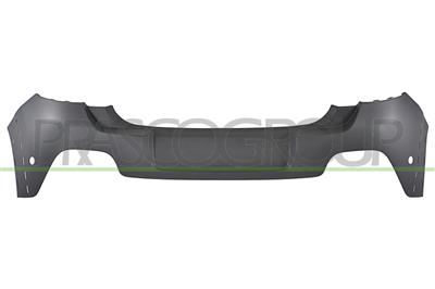REAR BUMPER-PRIMED-UPPER-WITH HOLES+HOLDERS FOR PARK ASSIST-WITH WING EXTENSION HOLES