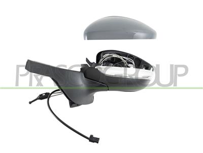 DOOR MIRROR LEFT-CABLE-PRIMED-WITH LAMP-CONVEX