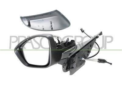 DOOR MIRROR LEFT-CABLE-PRIMED-WITH LAMP-CONVEX