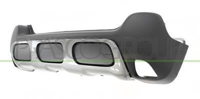 REAR BUMPER-BLACK-TEXTURED FINISH-WITH TOW HOOK COVER-WITH MOLDING-WITH PDC AND PARK ASSIST CUTTING MARKS
