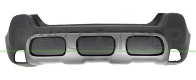 REAR BUMPER-BLACK-TEXTURED FINISH-WITH TOW HOOK COVER-WITH MOLDING-WITH PDC AND PARK ASSIST CUTTING MARKS