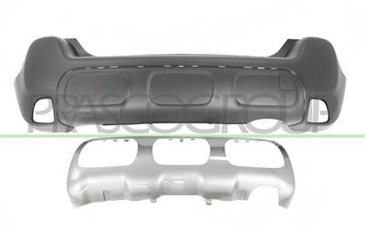 REAR BUMPER-BLACK-TEXTURED FINISH-WITH TOW HOOK COVER-WITH MOLDING-WITH PDC AND PARK ASSIST CUTTING MARKS