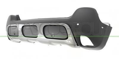 REAR BUMPER-BLACK-TEXTURED-WITH MOLDING-WITH PDC AND PARK ASSIST HOLE+SENSOR HOLDERS
