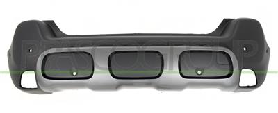 REAR BUMPER-BLACK-TEXTURED-WITH MOLDING-WITH PDC AND PARK ASSIST HOLE+SENSOR HOLDERS
