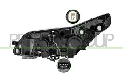 HEADLAMP RIGHT H1+H7-ELECTRIC-WITH MOTOR