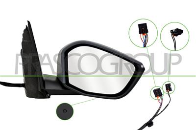 RETROVISORE DESTRO-ELETTRICO-CON PRIMER-TERMICO-CON FANALE-CON SONDA-CONVESSO-8 PINS