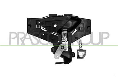 FRONT DOOR HANDLE RIGHT-INNER-WITH CHROME LEVER-BLACK HOUSING