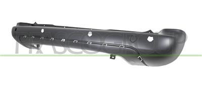 REAR BUMPER-BLACK-TEXTURED FINISH-WITH TOW HOOK COVER-WITH PDC+SUPPORTS-WITH MOLDING HOLES