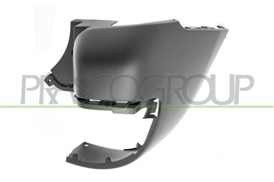 REAR BUMPER END CUP RIGHT-BLACK-TEXTURED FINISH-OPEN SIDE TAILGATE-SHORT WHEEL BASE