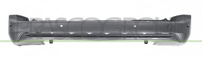 REAR BUMPER-BLACK-TEXTURED FINISH-WITH TOW HOOK COVER-WITH PDC+SUPPORTS-WITH MOLDING HOLES