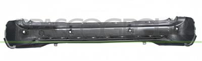 REAR BUMPER-BLACK-TEXTURED FINISH-WITH TOW HOOK COVER-WITH PDC+SUPPORTS-WITH MOLDING HOLES