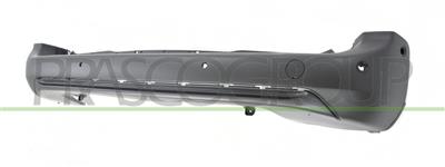 REAR BUMPER-BLACK-TEXTURED FINISH-WITH PDC AND PARK ASSIST HOLES+SENSOR HOLDERS-WITH MOLDING HOLES