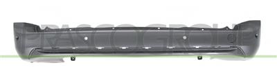 REAR BUMPER-BLACK-TEXTURED FINISH-WITH PDC AND PARK ASSIST HOLES+SENSOR HOLDERS-WITH MOLDING HOLES
