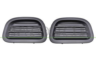 SET OF FRONT BUMPER GRILLES-BLACK-WITHOUT FOG LAMP HOLES-(RIGHT+LEFT)