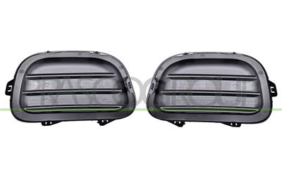 SET OF FRONT BUMPER GRILLES-BLACK-WITHOUT FOG LAMP HOLES-(RIGHT+LEFT)