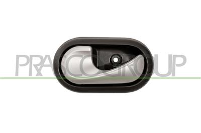 MANIGLIA ANTERIORE/POSTERIORE SINISTRA-INTERNA-CON LEVA ARGENTO-CON MOSTRINA NERA-CLIP