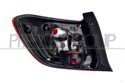 TAIL LAMP RIGHT-WITHOUT BULB HOLDER-RED-CLEAR-BLACK BASE-ELBA TYPE