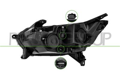 PROIETTORE DESTRO H7+H15-ELETTRICO-SENZA MOTORE-CROMATO