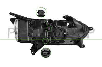 OPTICA IZQUIERDA H7-ELECTRICA-SIN MOTOR-CON LUZ DIURNA-CON BORDE BLANCO-LED