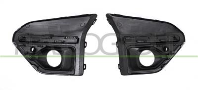 SET OF FRONT BUMPER GRILLE-BLACK-TEXTURED FINISH-WITH FOG LAMP HOLES-WITH PDC HOLE+SENSOR HOLDER-WITH PROFILE HOLES (RIGHT+LEFT)