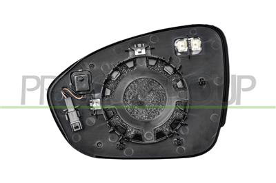 MIRROR GLASS BASE RIGHT-HEATED-WITH BLIS-CONVEX-2 PINS