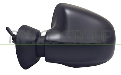 DOOR MIRROR LEFT-CABLE-BLACK-CONVEX-CHROME