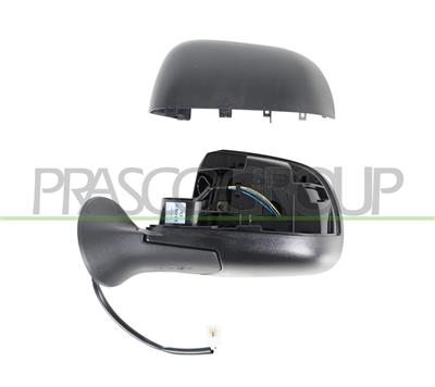 DOOR MIRROR LEFT-ELECTRIC-BLACK-HEATED-CONVEX-CHROME