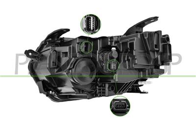 SCHEINWERFER RECHTS-H1-MIT LWR-OHNE MOTOR-MIT CHROMRAND-LED