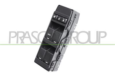 FRONT DOOR LEFT WINDOW REGULATOR PUSH-BUTTON PANEL-BLACK-4 SWITCHES-WITH ILLUMINATED BUTTONS-13 PINS