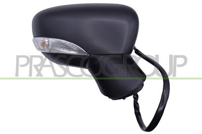 DOOR MIRROR RIGHT-ELECTRIC-BLACK-HEATED-WITH LAMP-CONVEX
