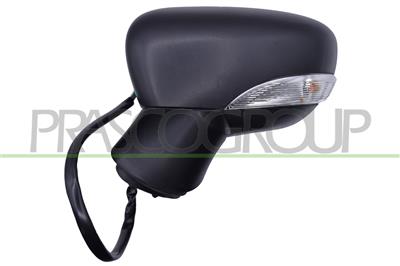 DOOR MIRROR LEFT-ELECTRIC-BLACK-HEATED-WITH LAMP-CONVEX