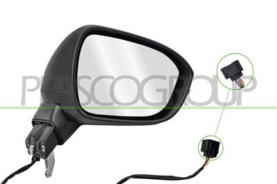 RETROVISORE DESTRO-ELETTRICO-CON PRIMER-CON FANALE-CONVESSO-5 PINS MOD. VISIA, ACENTA