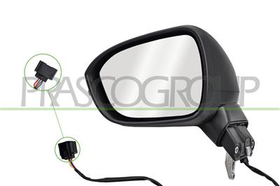DOOR MIRROR LEFT-ELECTRIC-PRIMED-WITH LAMP-CONVEX-5 PINS MOD. VISIA, ACENTA