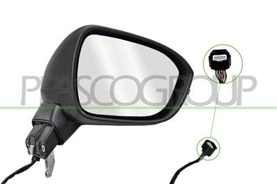 RETROVISORE DESTRO-ELETTRICO-CON PRIMER-TERMICO-CHIUDIBILE-CON FANALE-CONVESSO-9 PINS MOD. TEKNA, N-CONNECTA