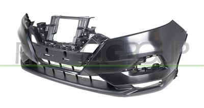 FRONT BUMPER-BLACK-SMOOTH FINISH TO BE PRIMED-WITH TOW HOOK COVER-WITH CUTTING MARKS FOR PDC AND HEADLAMP WASHERS