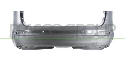 REAR BUMPER-BLACK-SMOOTH-FINISH TO BE PARTLY PRIMED-WITH PDC-WITH TOW HOOK COVER MOD. TEKNA