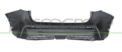 REAR BUMPER-BLACK-SMOOTH-FINISH TO BE PARTLY PRIMED-WITH PDC-WITH TOW HOOK COVER MOD. TEKNA