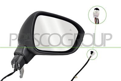DOOR MIRROR RIGHT-ELECTRIC-HEATED-PRIMED-WITH LAMP-WITH BLIS-CONVEX-9 PINS MOD. VISIA