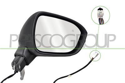 SPIEGEL RECHTS-ELEKTRISCH-GRUNDIERT-HEIZBAR-ABKLAPPBAR-MIT BLINKER-MIT BLIS-KONVEX-11 PINS MOD. ACENTA